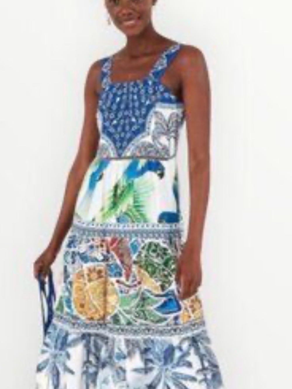 NWT Farm Rio Valencia maxi dress macaw print medium